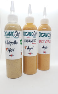 Aioli Sauces 3 Pack Chipotle Habanero Spicy Garlic
